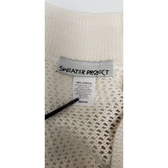 Sweeter Project Eyelet Cap Sleeve Ivory Sweater Size M - Picture 8 of 8